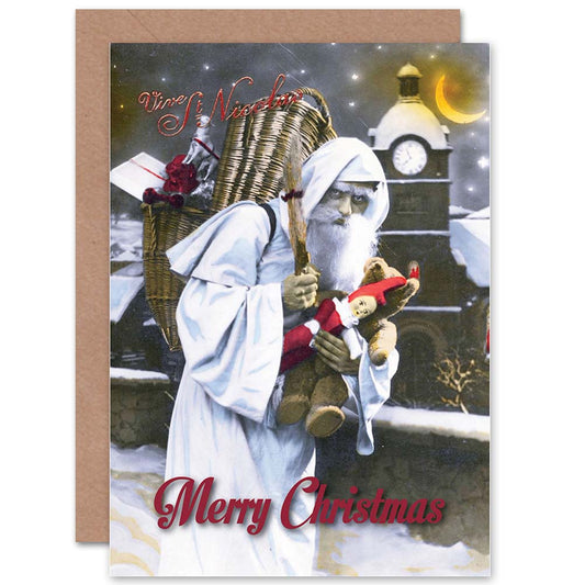 Vive St Nicolas Vintage Style Christmas Card