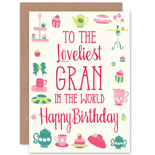 To The Loveliest Gran in World Birthday Card