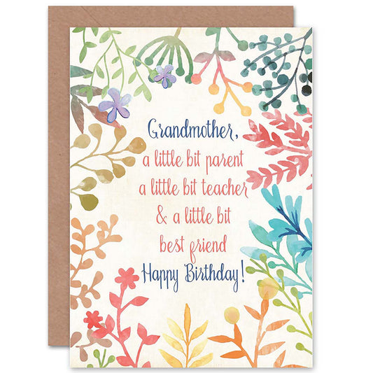 Gradmother a little bit Parent Teacher & Best Friend Birthday Card
