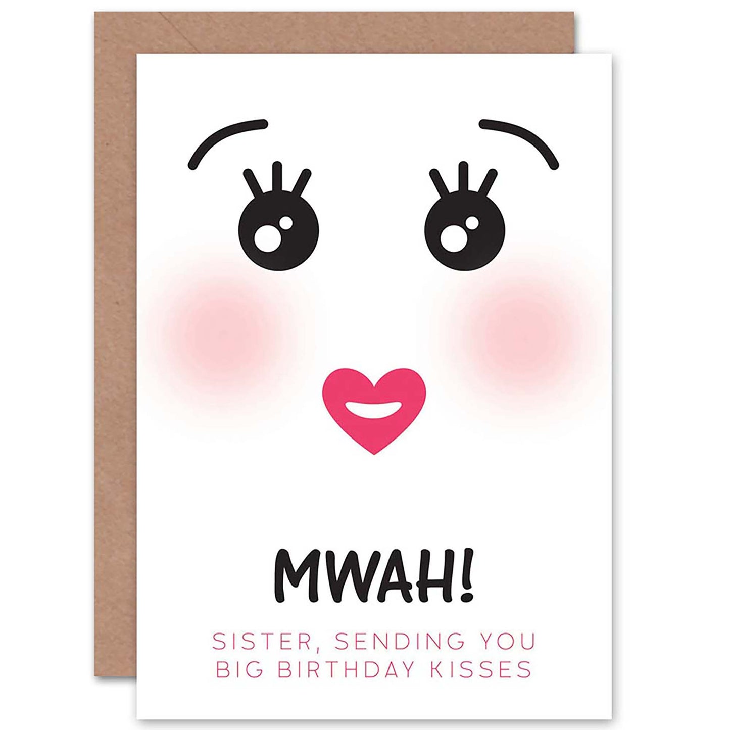 Cute Japanese Kawaii Kiss Sister Birthday Card