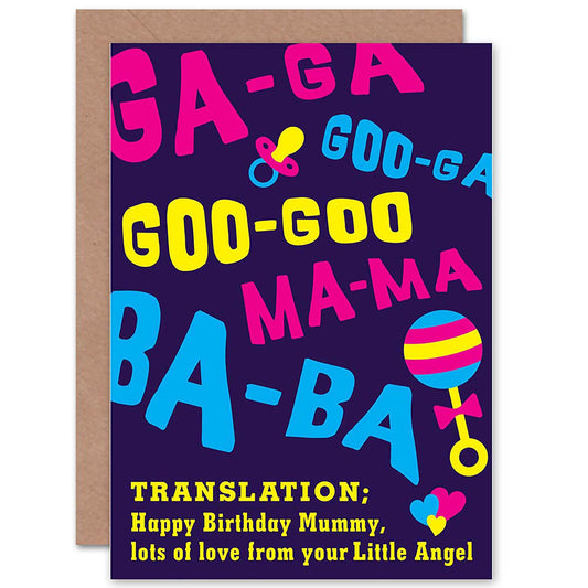 GA-GA GOO-GOO Translation Birthday Card