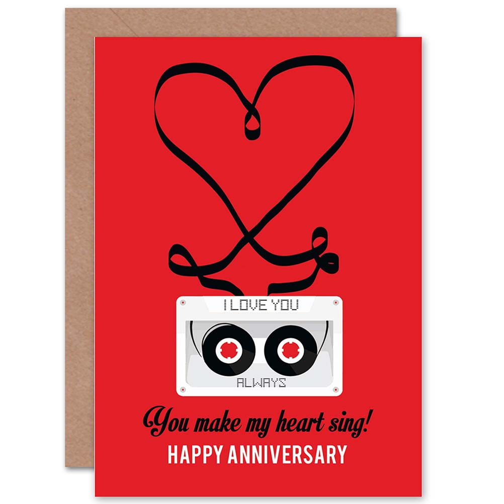 You Make My Heart Sing Retro Tape Cassette Anniversary Card