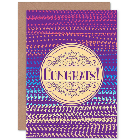 Congrats Spotty Purple Dots Exams Congratulations Card