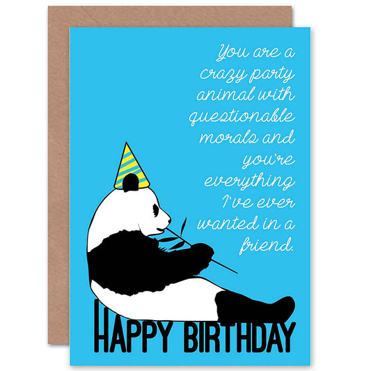 Party Animal Panda Funny Fun Joke Birthday Birthday Card