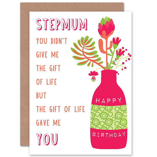 Fun Step Vase Graphic Birthday Card