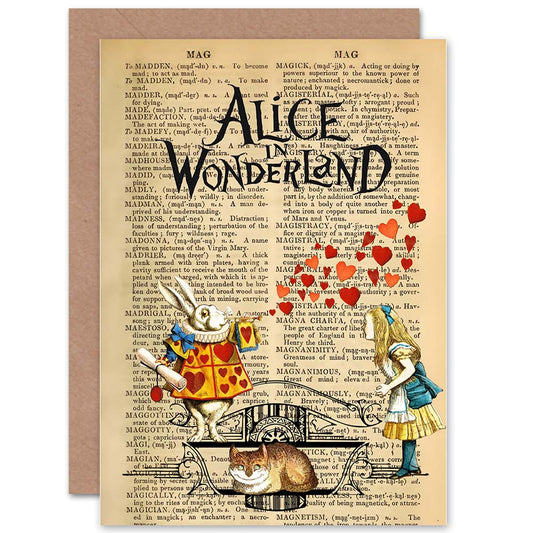 Upcycle Dictionary Alice Wonderland Collage Greeting Card
