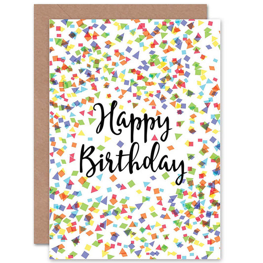 Colourful Confetti Happy Birthday Birthday Card