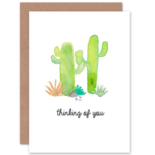 Cactus Watercolour Plant Lover Sympathy Card