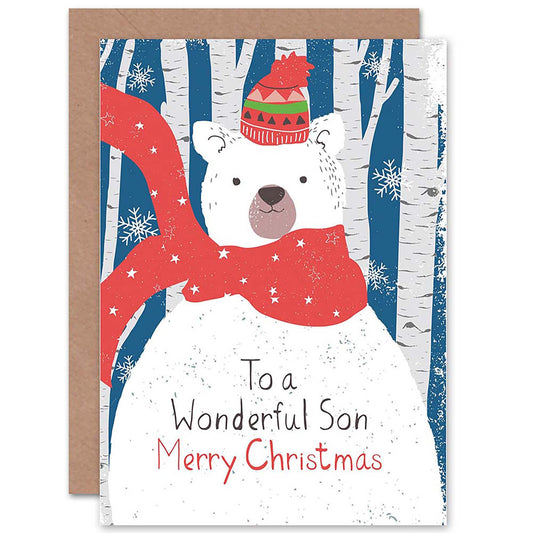 To a Wonderful Son Polar Bear Merry Christmas Card