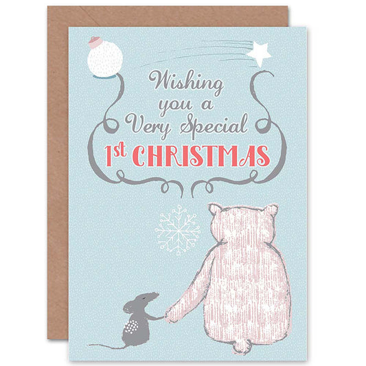 Bear Mouse Special 1st Christmas For Child Baby Xmas Card