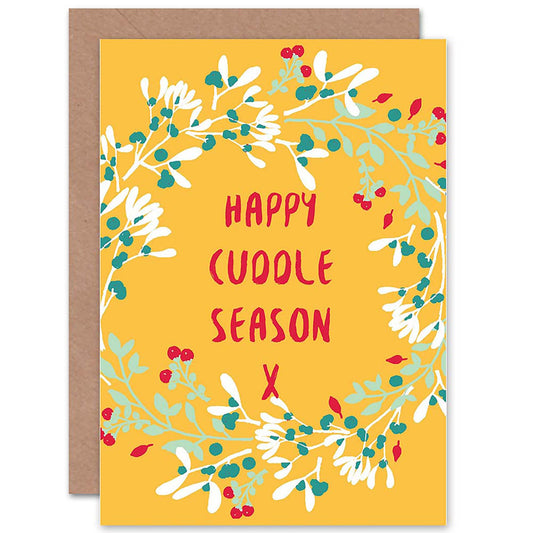 Happy Cuddle Season Wreath Christmas Card