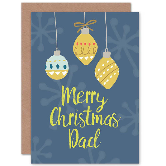 Baubles Snowflakes For Dad Christmas Card