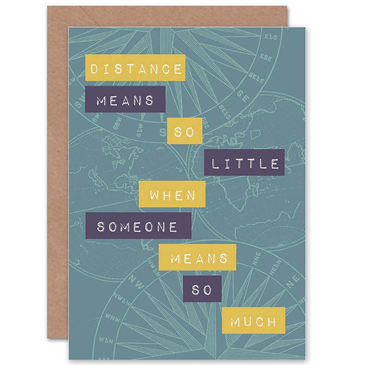 Distance Relationship Quote Love Romance Quote Greetings Card