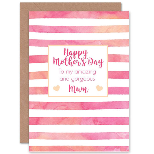 Pink Amazing and Gorgeous Mum Mother's day Card