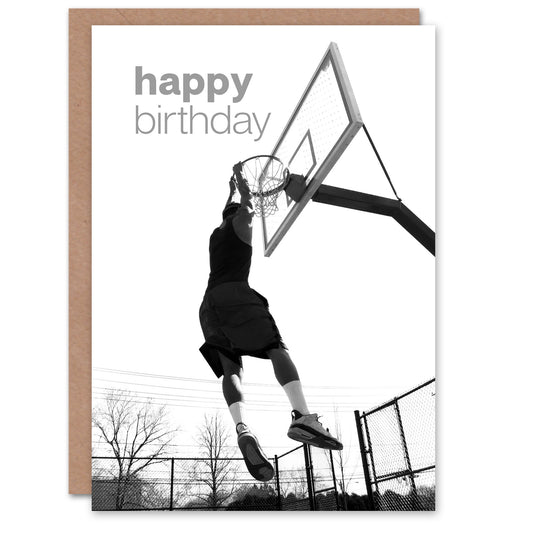 Happy Birthday Basketball Hoop Slam Dunk Sport Birthday Card