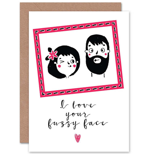 Fuzzy Face Partner Anniversary Romantic Card