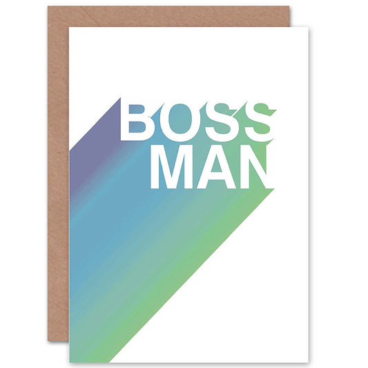 Boss Man Gradient Modern Typography Greetings Card