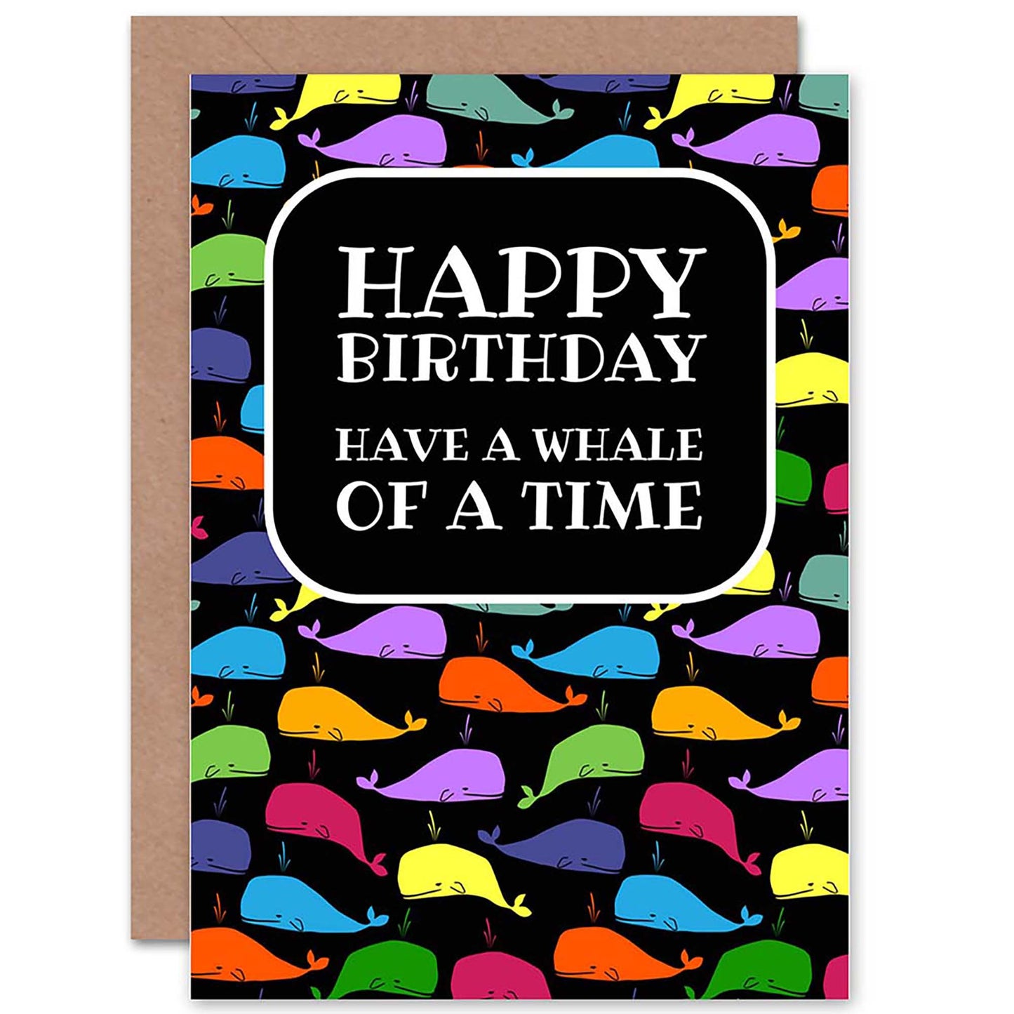Have A Whale Of A Time Colourful Birthday Card