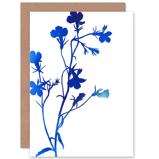 Flower Silhouette Lobelia Greetings Card
