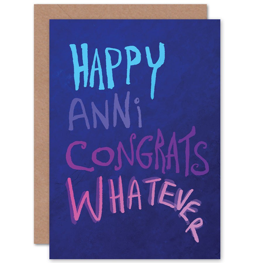 Congrats Whatever Purple Funny Anniversary Card