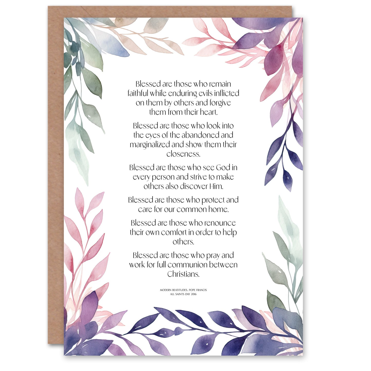 Violet Floral Christian Bible Quote Faith Birthday Card
