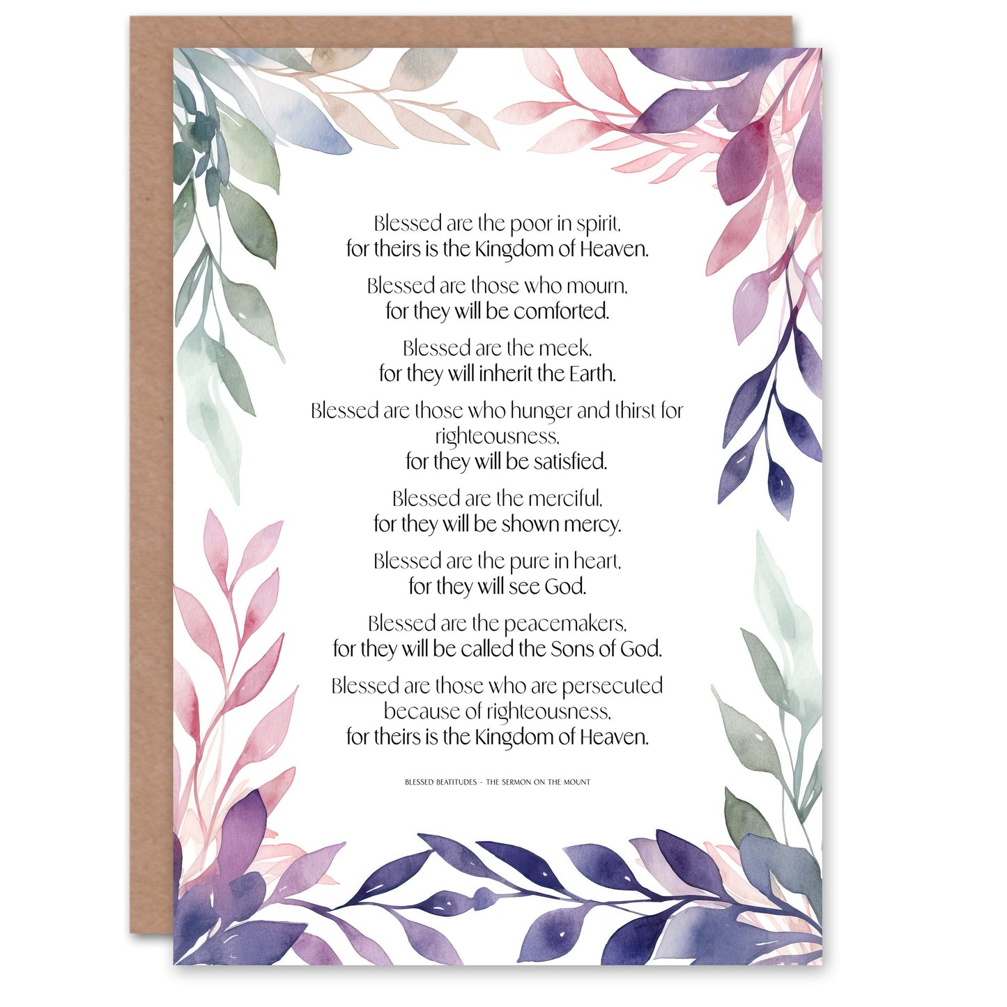 Violet Floral Christian Bible Quote Faith Birthday Card