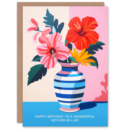 Magnolia Lilies Bold Colourful Mother in Law Birthday Card