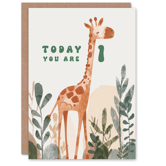 Cute Fun Giraffe Kids Birthday Card