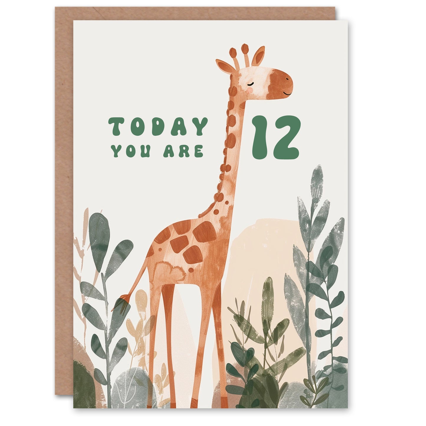 Cute Fun Giraffe Kids Birthday Card
