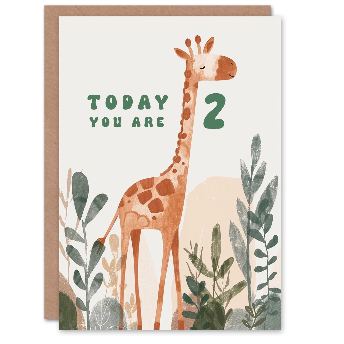 Cute Fun Giraffe Kids Birthday Card