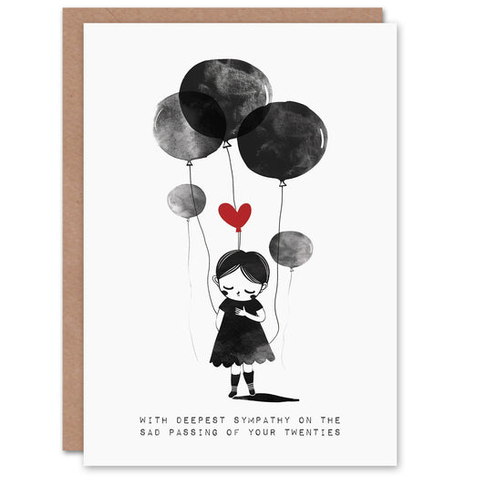 Deepest 30 Humour Sad Girl Balloons Adult Birthday Card