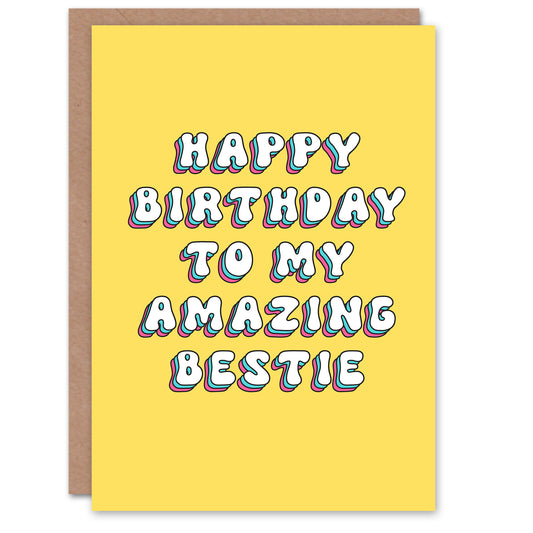 My Bestie Retro Sweet Woman Friend Birthday Card