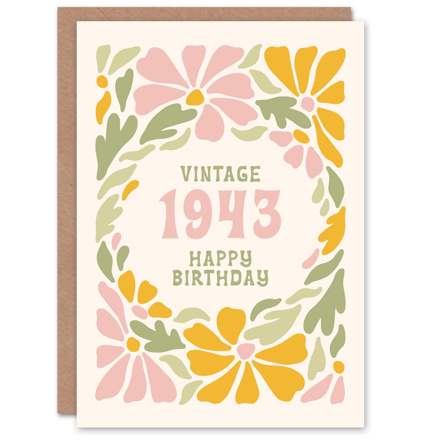 Vintage Pastel Floral Year of Birth Birthday Card