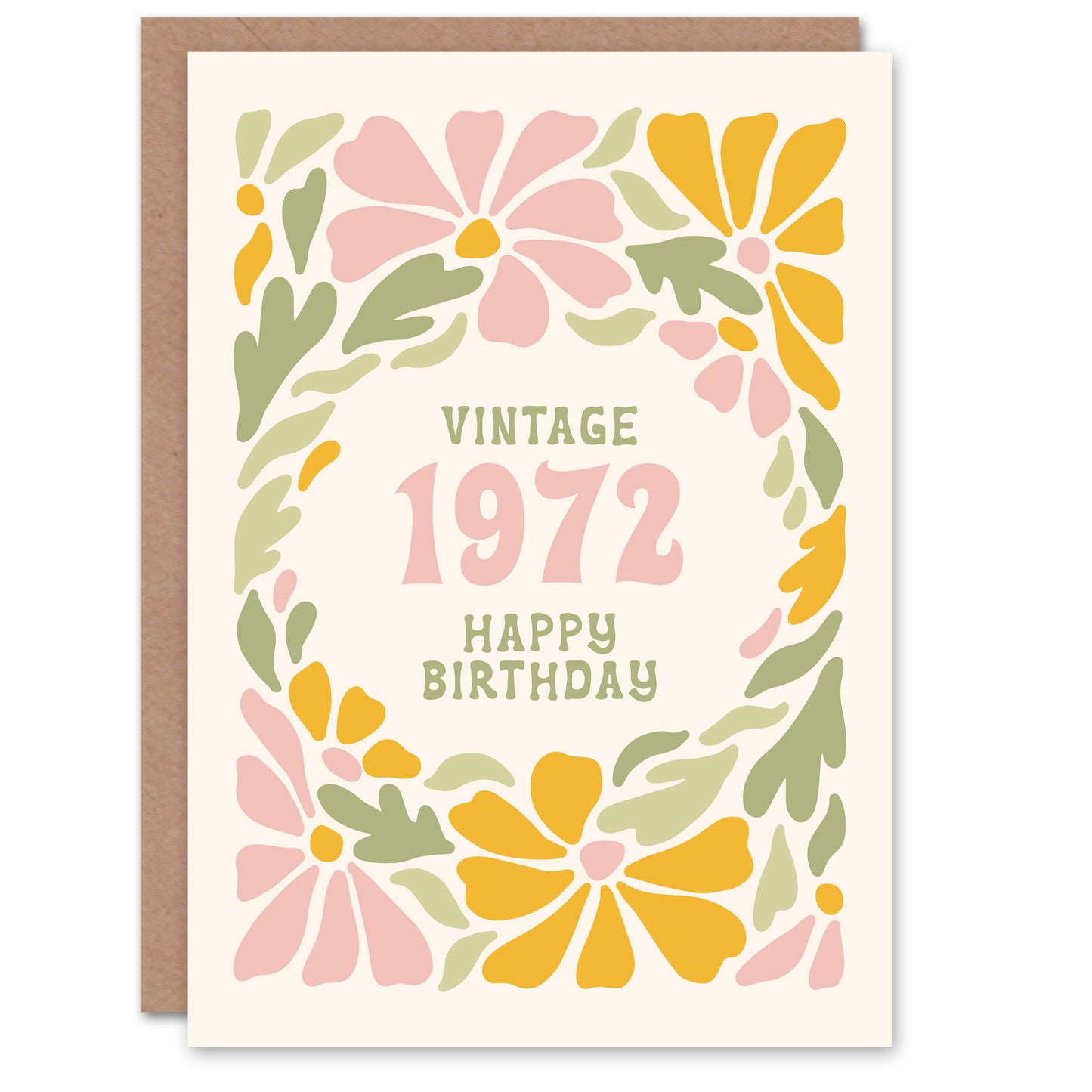 Vintage Pastel Floral Year of Birth Birthday Card
