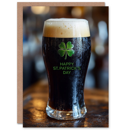 St. Patrick's Day Card Raise A Pint Stout Blank Greeting Card