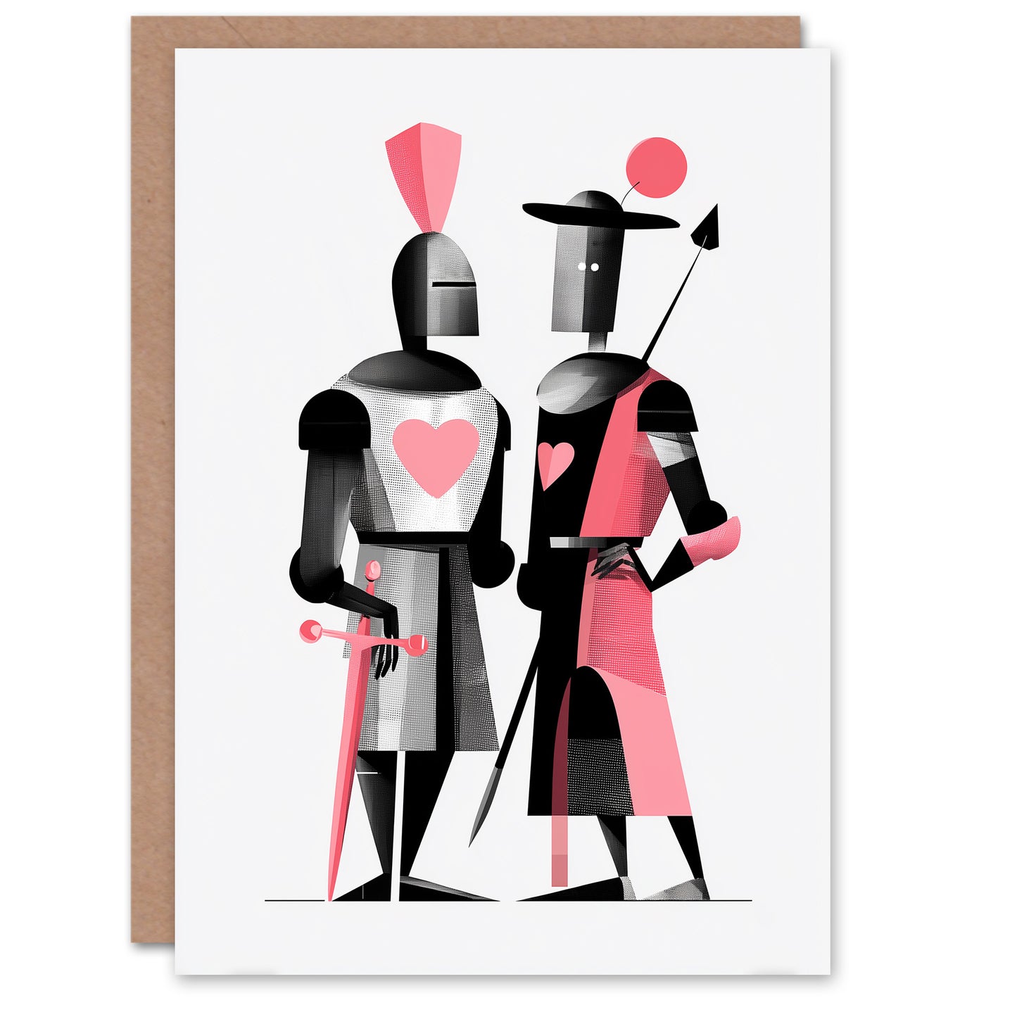 Queer Knights Fun Quirky Modern Illustration Valentine's Day Card
