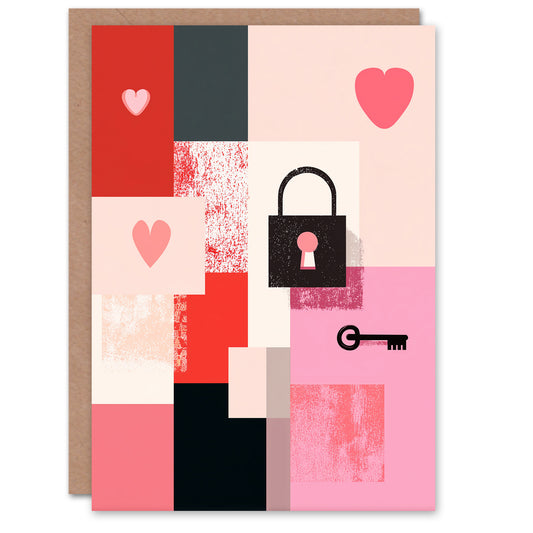 You Hold The Key To My Heart Modern Abstract Valentine's Day Card