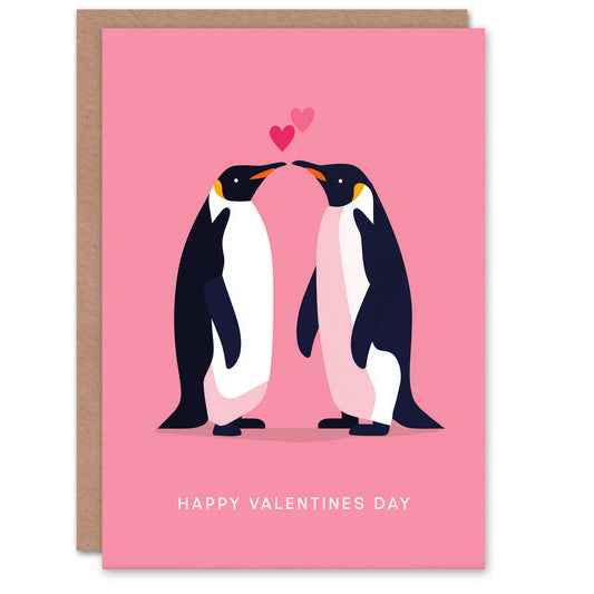 Emperor Penguin Soulmate Animal Couple In Love Valentine's Day Card