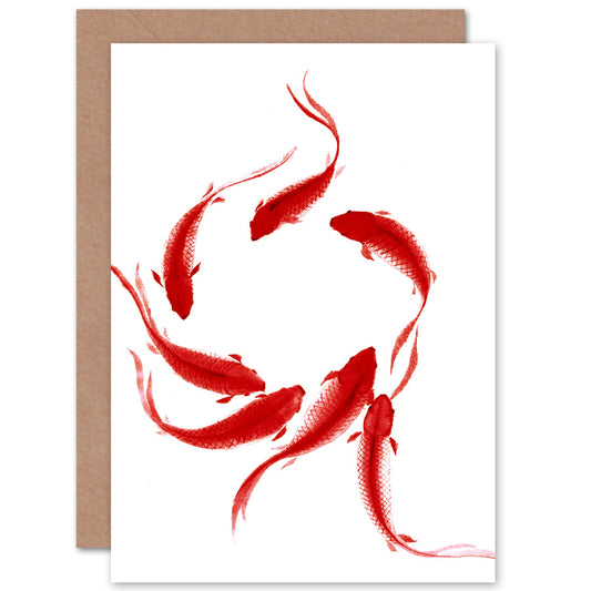 Koi Fish Painting Greeting Card