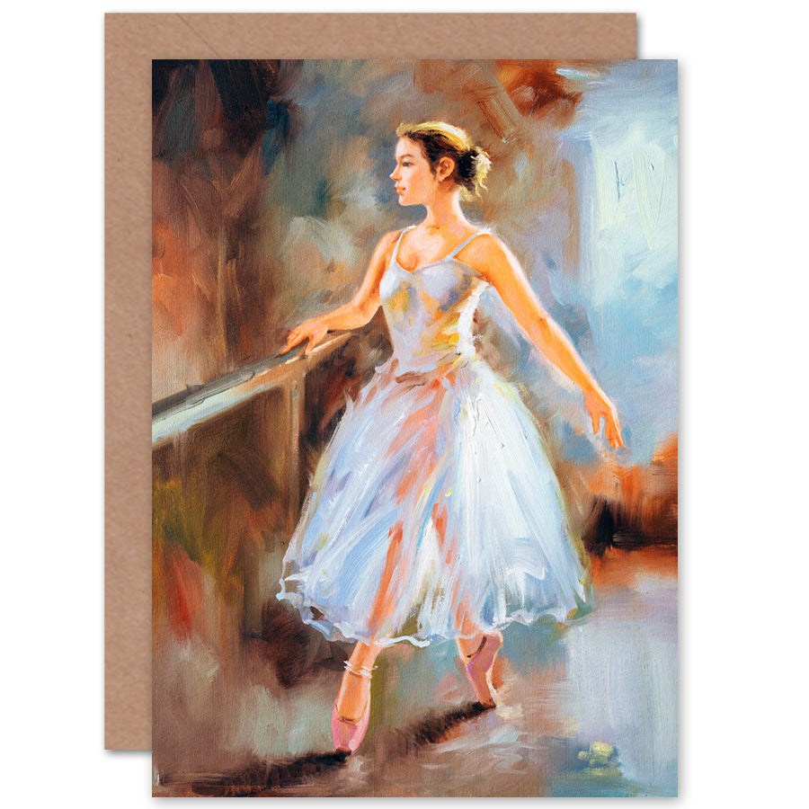 Ballet Dancing Barre Painting Greeting Card