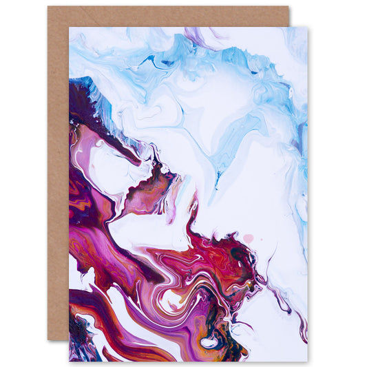 Abstract Swirl Paint Pink Warm Greetings Card