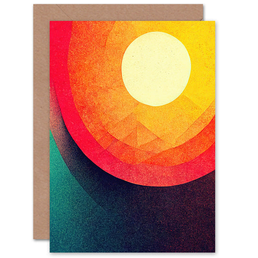 Bold Abstract Sunrise Birthday Card