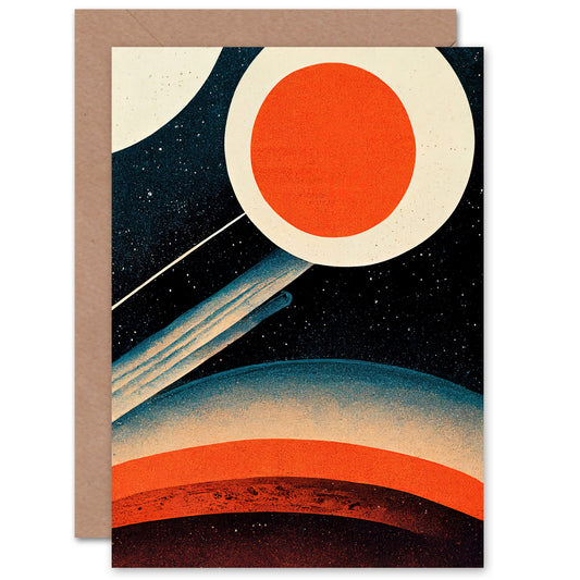 Abstract Universe Space Planets Moon Modern Birthday Card