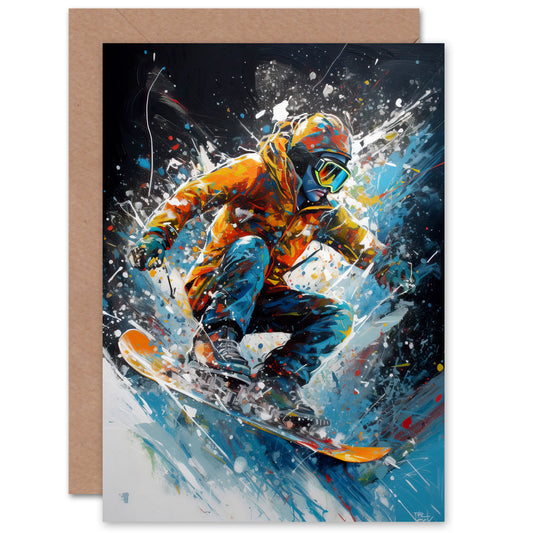 Snowboarder Snowboarding Fan Sports Art Greeting Card