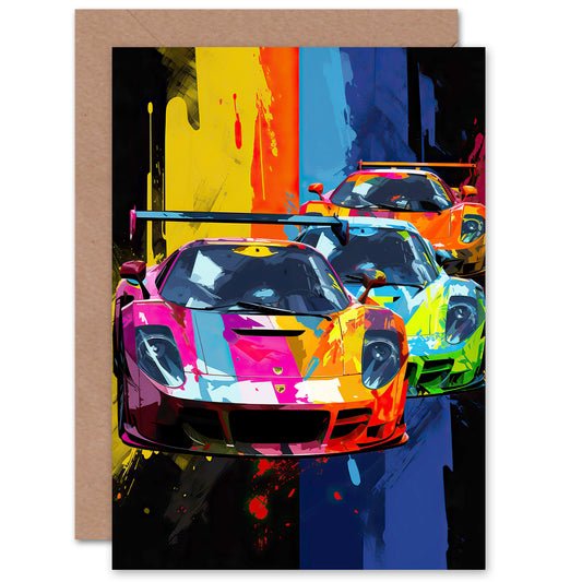 Motorsport Sport Racing Cars Supercar Race Greeting Card