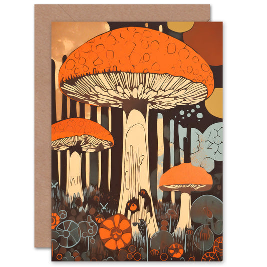 Cep Mushroom Fungi Pastel Earthy Greeting Card