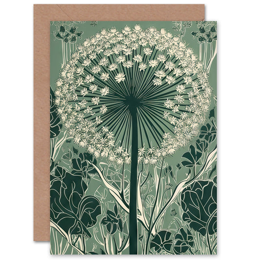 Single Allium Flower Wildflower Spring Bloom Nature Greeting Card