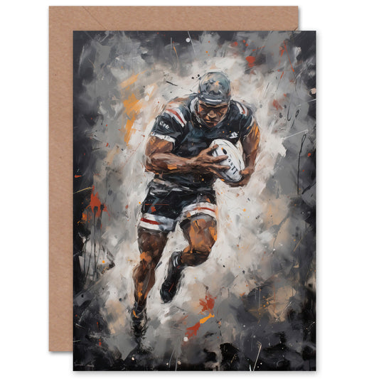 Rugby Fan Artwork World Cup Forward Sports Art Greeting Card