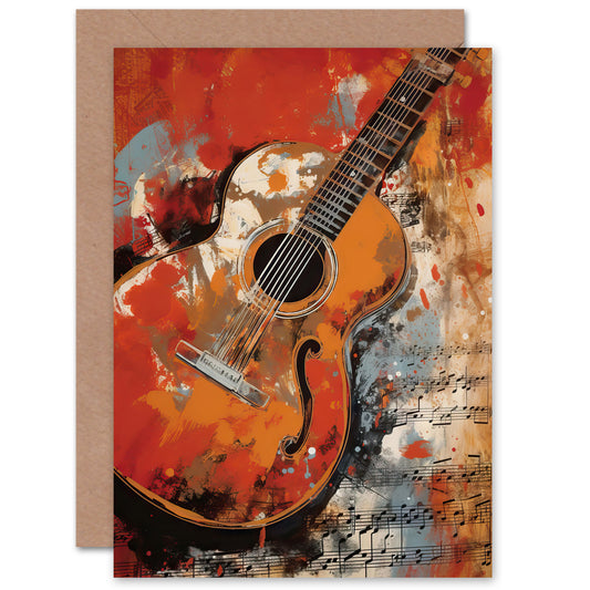 Acoustic Guitar Music Lover Art Greeting Card