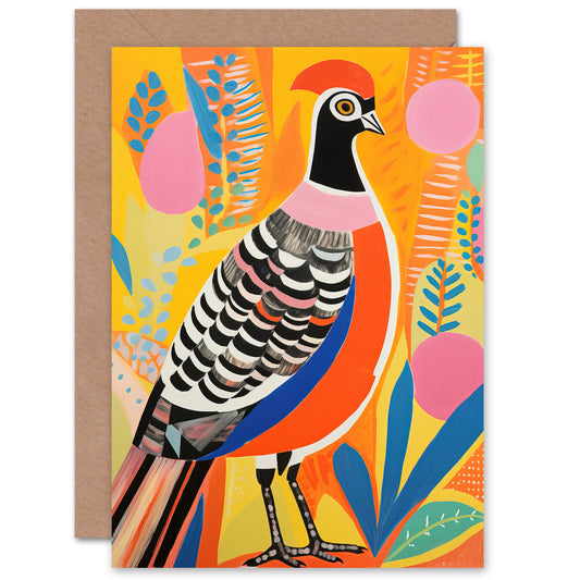Pleasant Bright Bold Pheasant Birthday Card